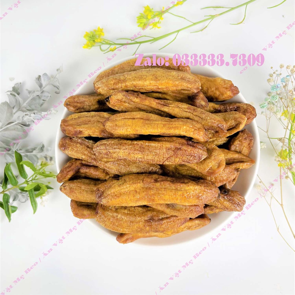 Chuối sấy dẻo không đường Đà Lạt Túi 500Gram