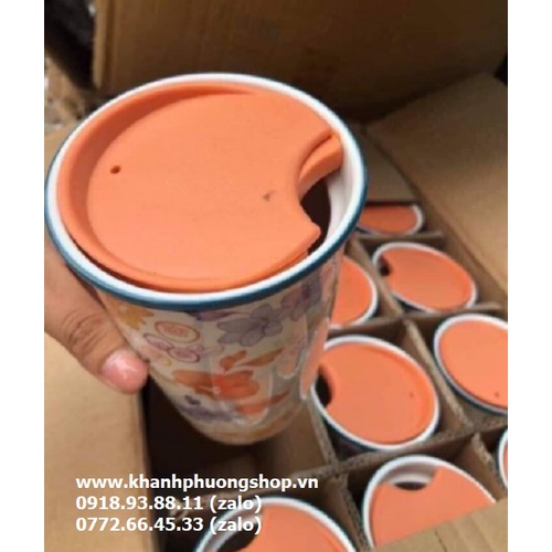Ly sứ có nắp họa tiết đẹp - ly sứ có nắp