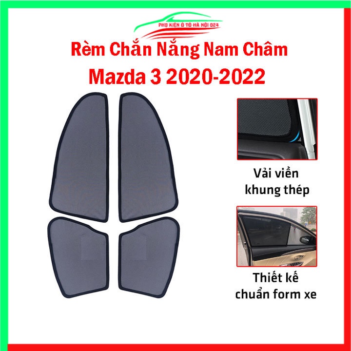 Bộ rèm chắn nắng Mazda 3 2020-2022 cố định nam châm thuận tiện