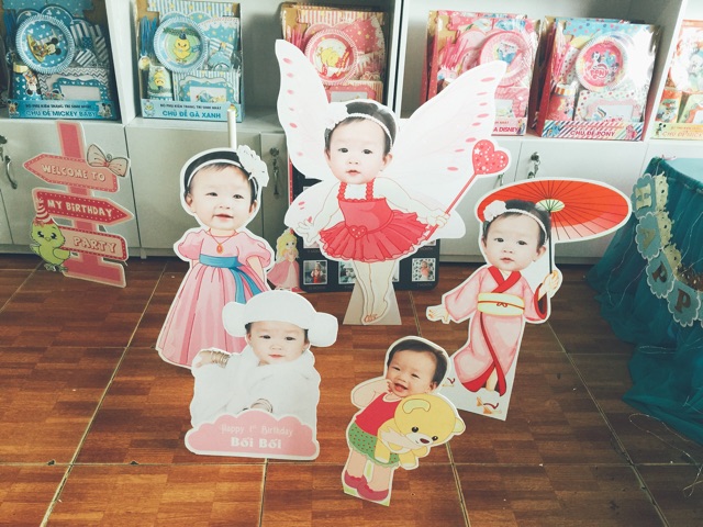 Hình chibi bé trai, chibi bé gái thiết kế 40cm trang trí sinh nhật, thôi nôi, đám cưới