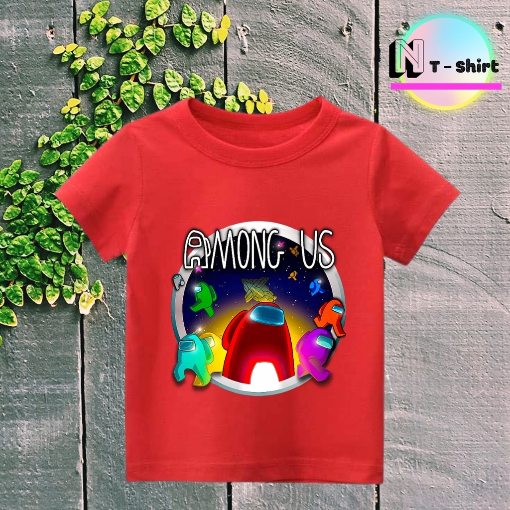 Áo thun bé trai và bé gái, Áo phông trẻ em in hình Game Among US, Áo cotton xịn mặc mát thoải mái NTshirt 05