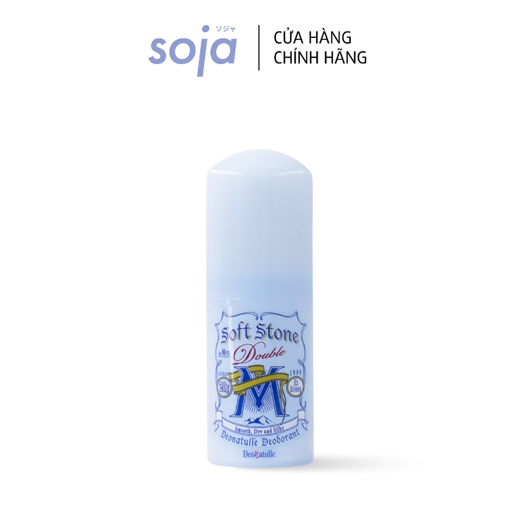 Lăn Khử Mùi Đá Khoáng Dạng Sáp Bạc Hà Cho Nam Deonatulle Soft Stone Double Deodorant For Men 20G