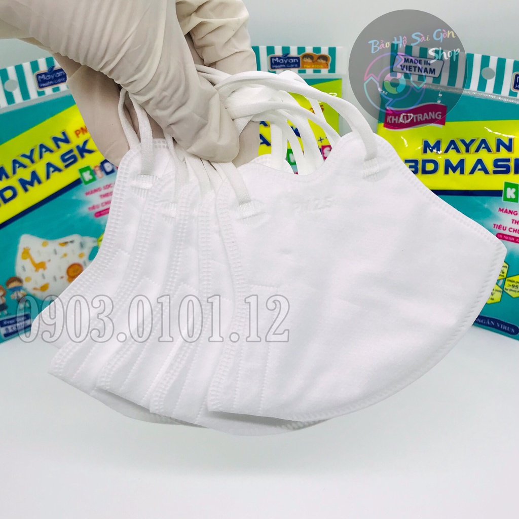 Khẩu trang 3d trẻ em cao cấp, 3d mask Mayan chính hãng với 4 lớp màng lọc kháng khuẩn theo chuẩn n95 pm2.5