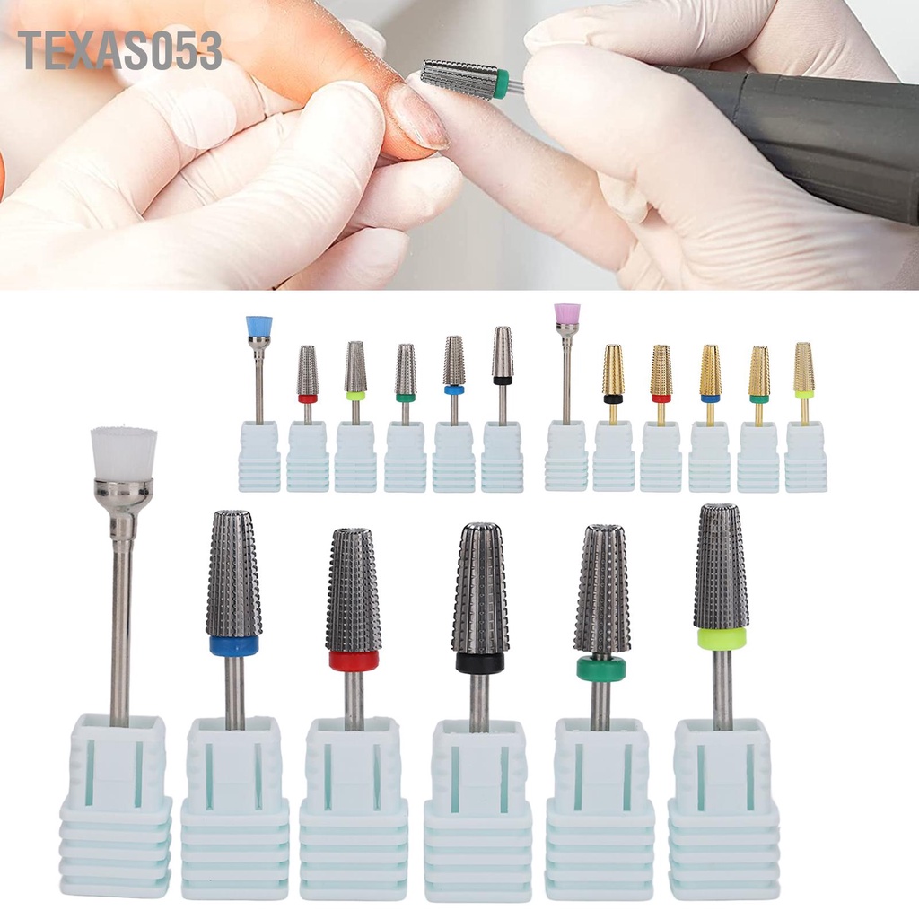 Texas053 Máy khoan móng tay đa chức năng Bits Vonfram Thép 5 trong 1 Công cụ làm mài đánh bóng đầu