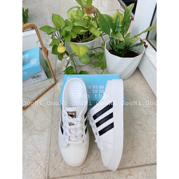 Giày thể thao dẫm gót mũi tròn kiểu vỏ sò kiểu dáng năng động, trẻ trung, thời trang dành cho nữ