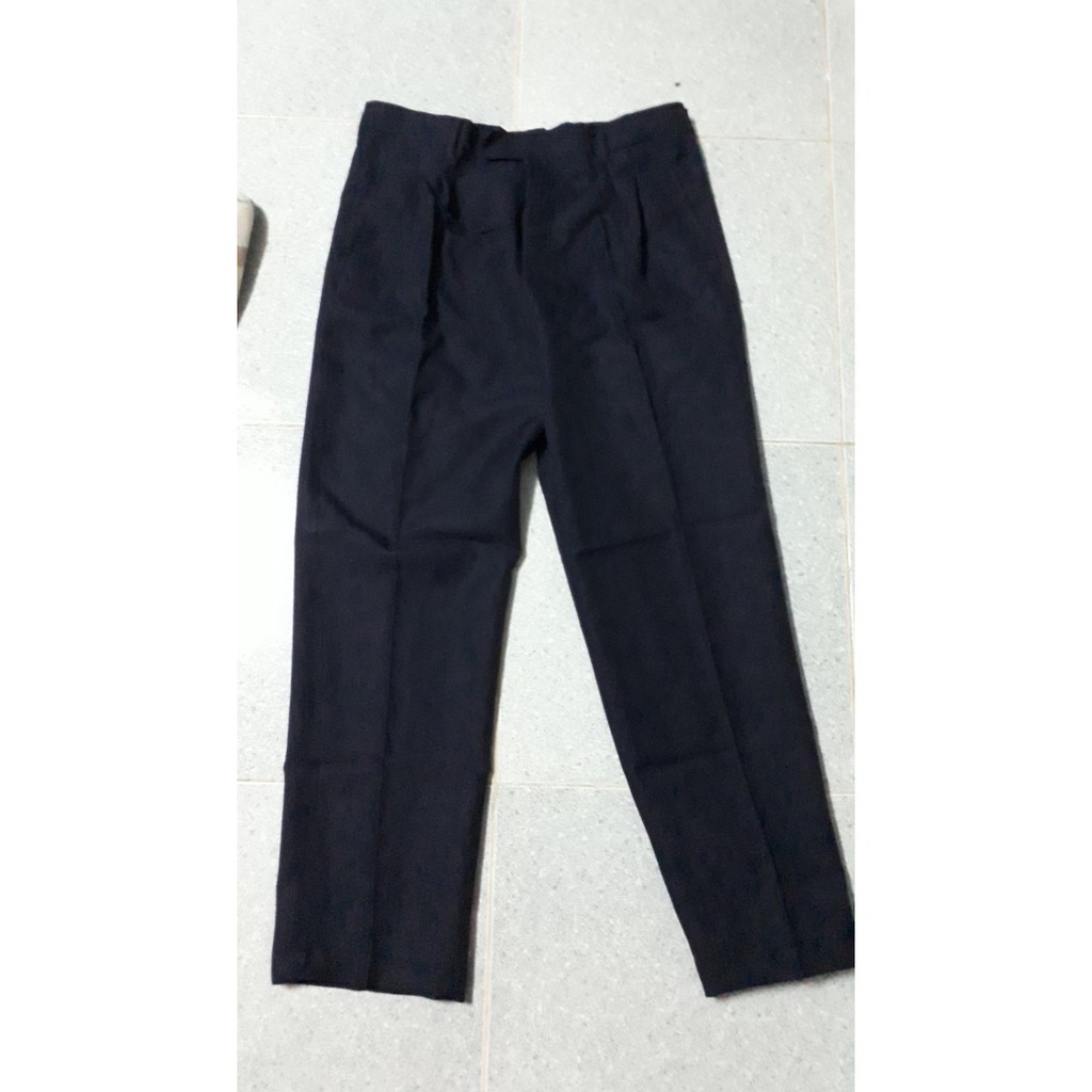 Quần bảo vệ vải cashmere màu xanh đen