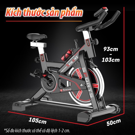 BG Xe đạp tập thể dục cao cấp SPINNING BIKE Model mới S500 BLACK