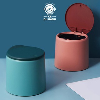 Thùng rác nắp lật mini để bàn, văn phòng tiện lợi, nhỏ gọn kích cỡ 16 x 16cm, chất liệu nhựa PP thân thiện môi trường