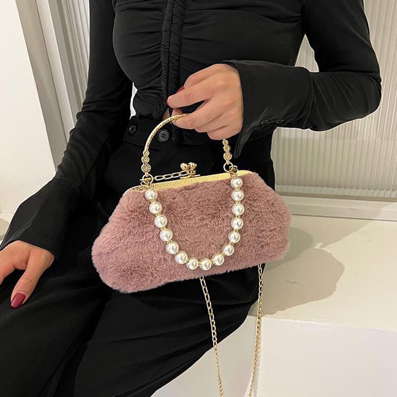 Túi Đeo Chéo Phối Lông Thời Trang Cho Nữ