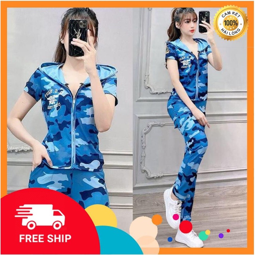 Bộ đồ nữ - Set bộ nữ họa tiết lính siêu đẹp
