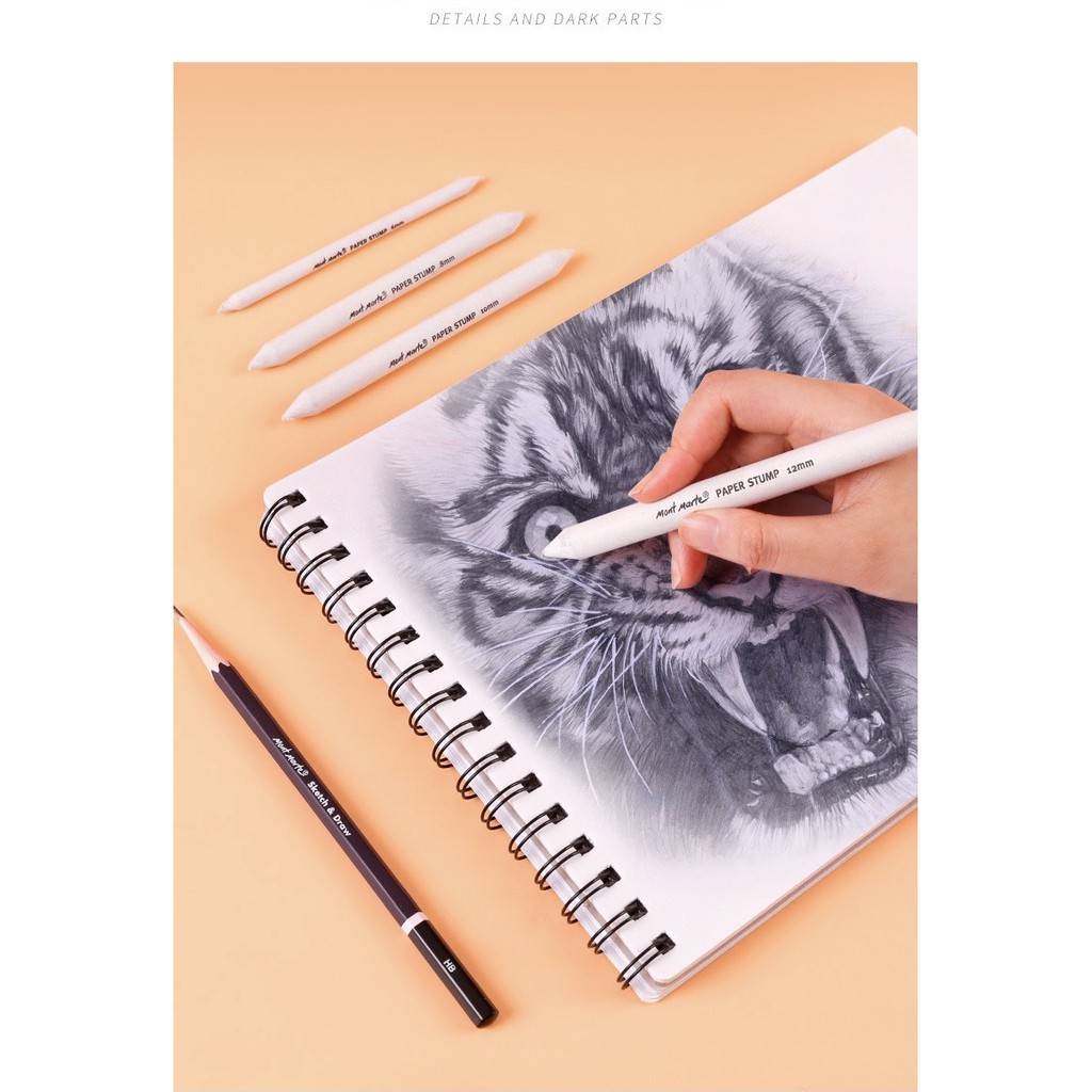 Bộ Di chì MONT MARTE Pastel &amp; Charcoal Blenders (7 cây)