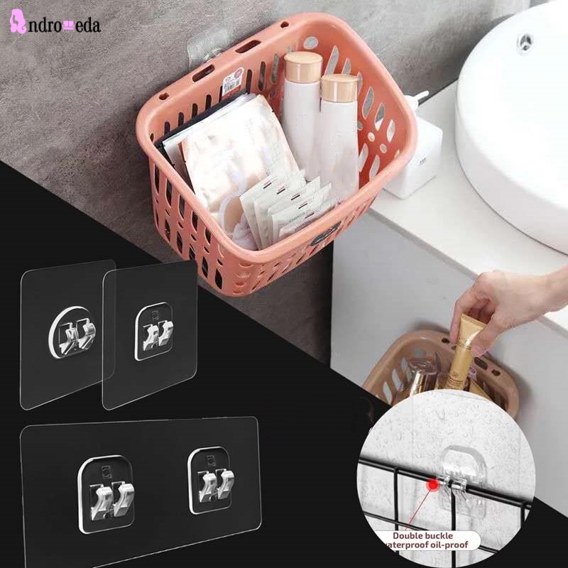 Móc treo đồ trong suốt loại đơn/ loại đôi không để lại dấu vết tiện lợi