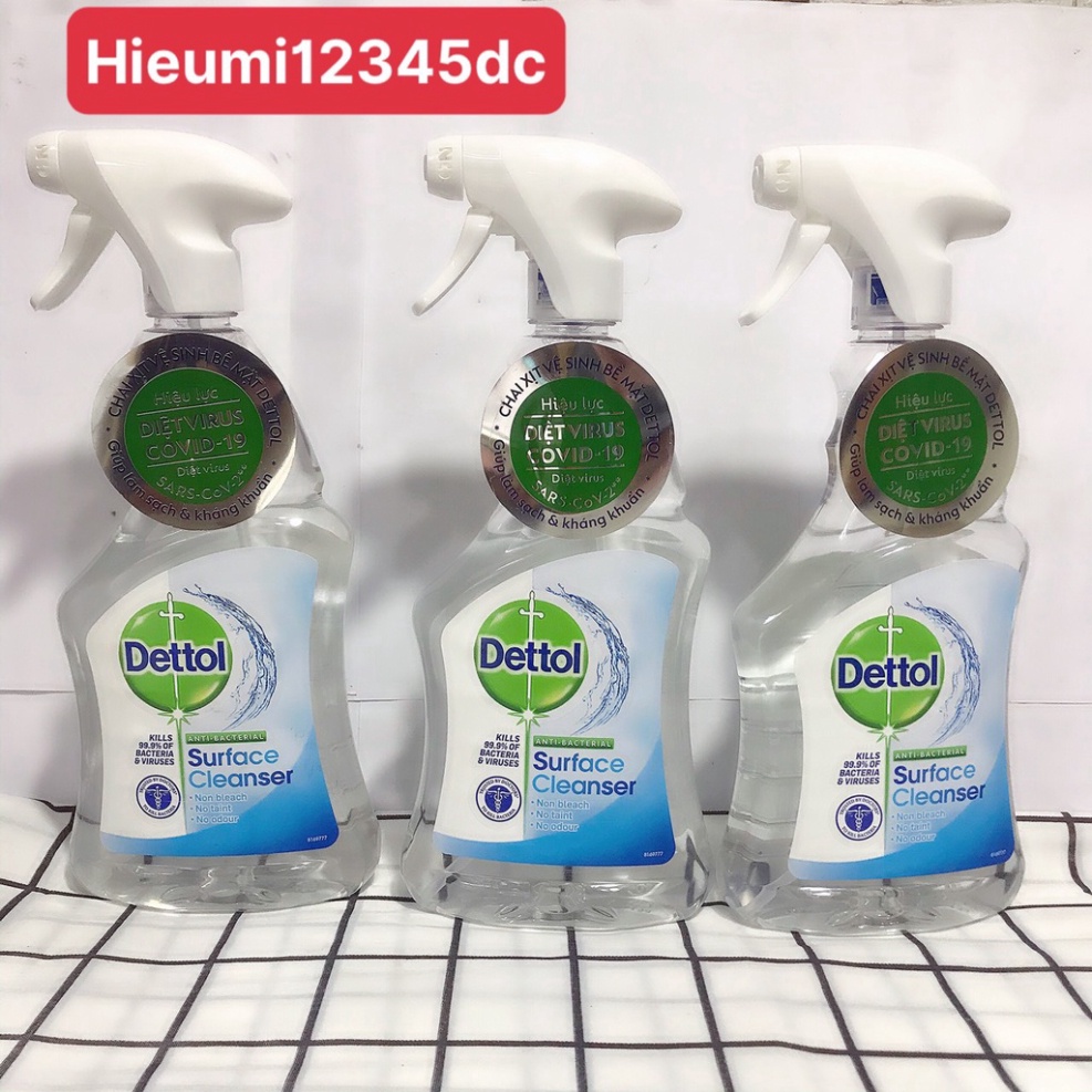 CHAI XỊT KHỬ KHUẨN 99% BỀ MẶT DETTOL 500ML