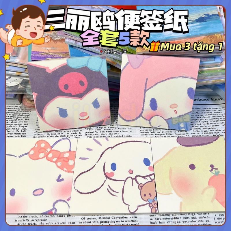 ⭐ iLado ⭐  giấy note hộp sữa 50 tờ Giấy note sticky Tập giấy ghi giấy dán ghi chú post-it phimy note giấy nhớ  Ghi Chú Văn phòng phẩm thiết bị văn phòng cinnamoroll kuromi melody  pom purin