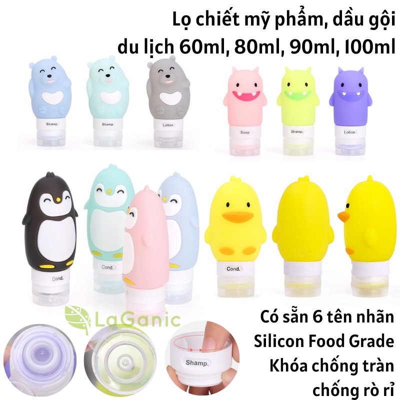 Lọ chiết mỹ phẩm du lịch Silicon [Cartoon Edition]