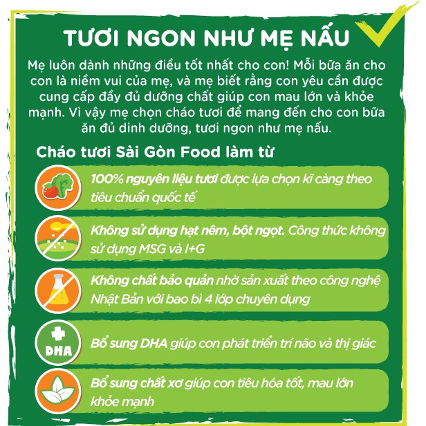 Cháo tươi Sài Gòn Food baby cho bé từ 10 tháng 240g