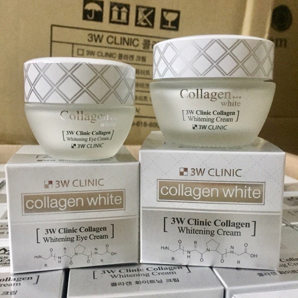 Combo nước hoa hồng và kem dưỡng trắng da 3W Clinic Hàn Quốc