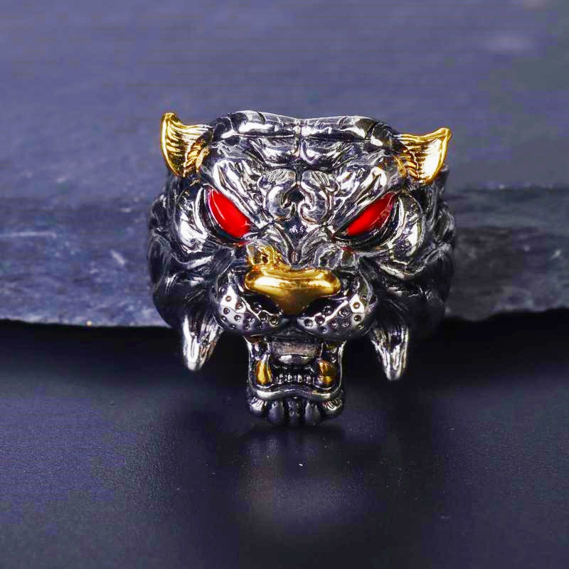 Cổ Điển Nam Cá Tính Độc Đoán Đầu Bò Nhẫn Xu Hướng Thời Trang Bull Magic Nhẫn Mở Có Thể Điều Chỉnh Kích Thước Goth Punk Trang Sức