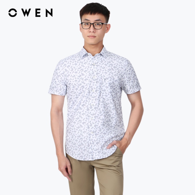 Áo sơ mi ngắn tay Nam Owen Nano Regular Fit Trắng - AR23765N