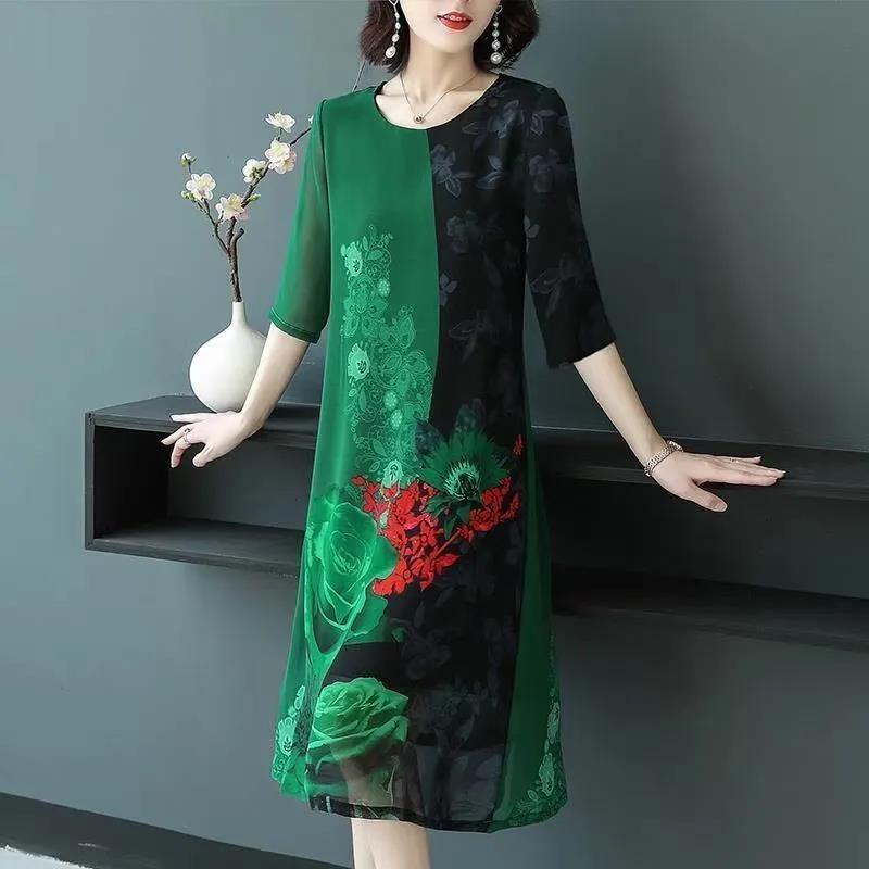 Mới Đầm Dáng Rộng In Họa Tiết Phong Cách Phương Tây Thời Trang Mùa Xuân Cho Nữ | BigBuy360 - bigbuy360.vn