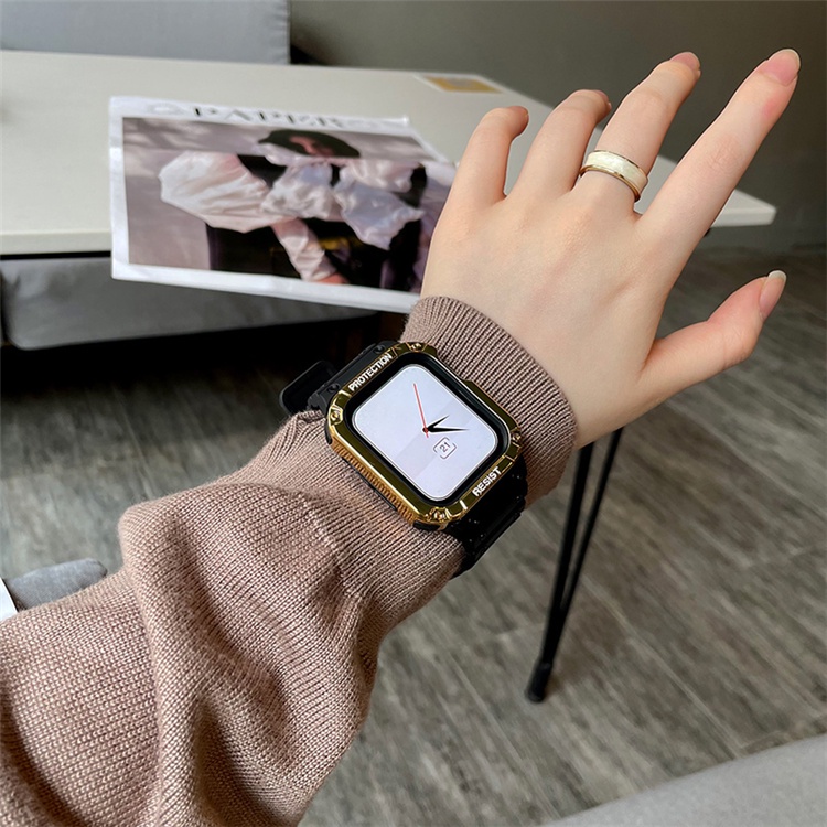 Ốp bảo vệ đồng hồ jansin thích hợp cho Apple Watch Band 8 45mm 41mm 44mm 40mm 42mm 38mm iwatch series 8 7 6 SE 5 4 3