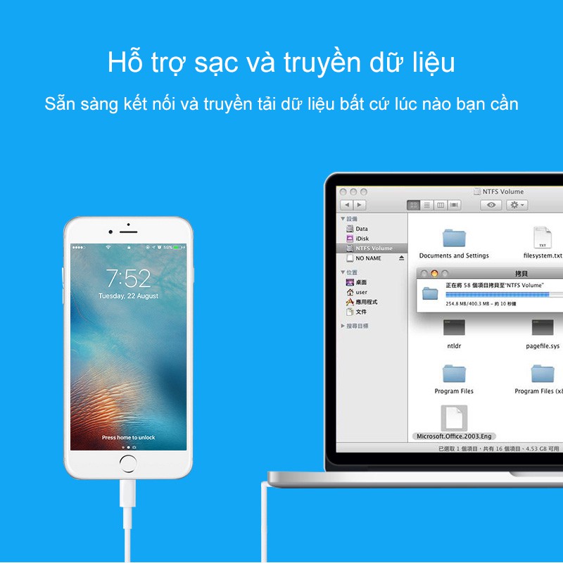 Cáp sạc Pisen Lightning (Fast) 100cm cho IPhone – Hàng chính hãng bảo hành 18 tháng