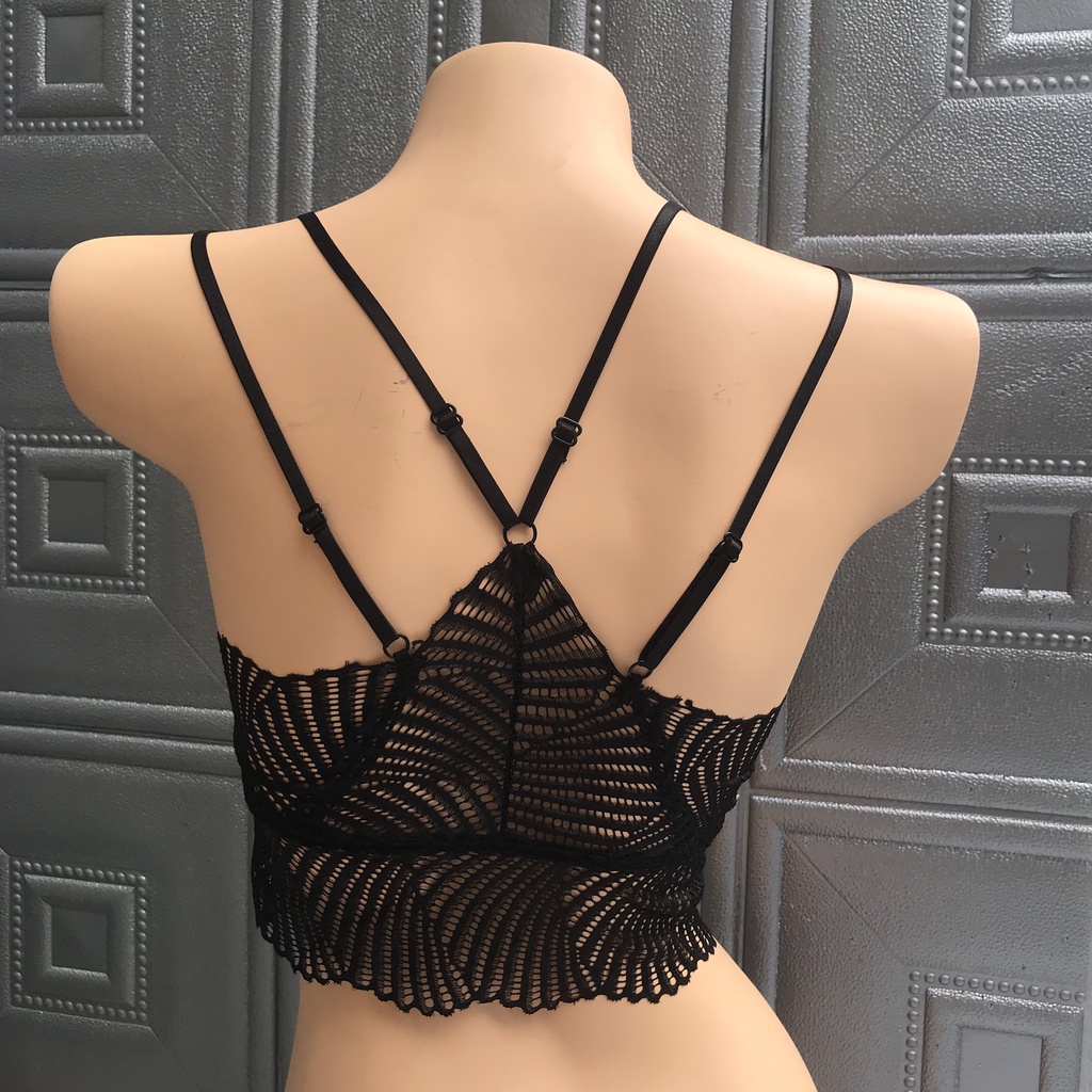 Áo Bra Ren Sóng Cao Cấp Sexy Dáng CropTop Mặc Trong Vest YiOn Underwear BRA09