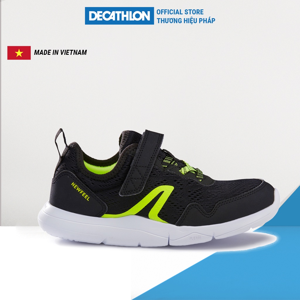 Giày thể thao đi bộ Decathlon Actiwalk Super-Light cho trẻ em - Đen/Xanh lá