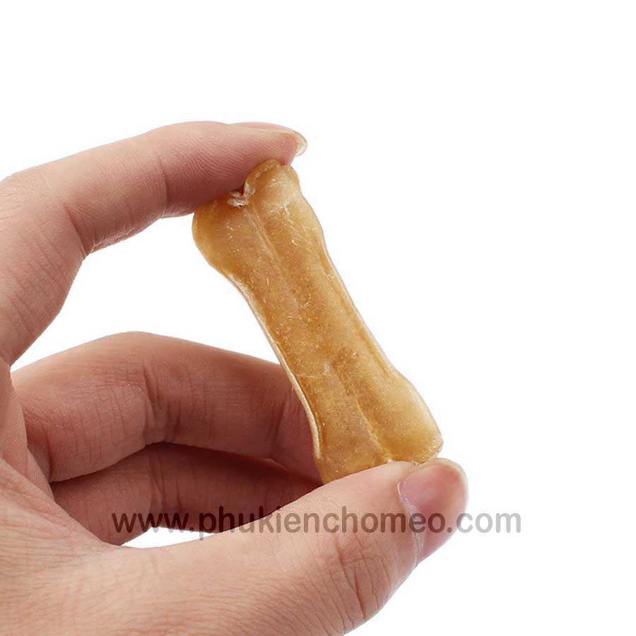 Xương da bò cho chó gặm cỡ nhỏ  2'' 8c/túi giúp làm sạch răng, đồng thời giảm hôi miệng và ngứa răng