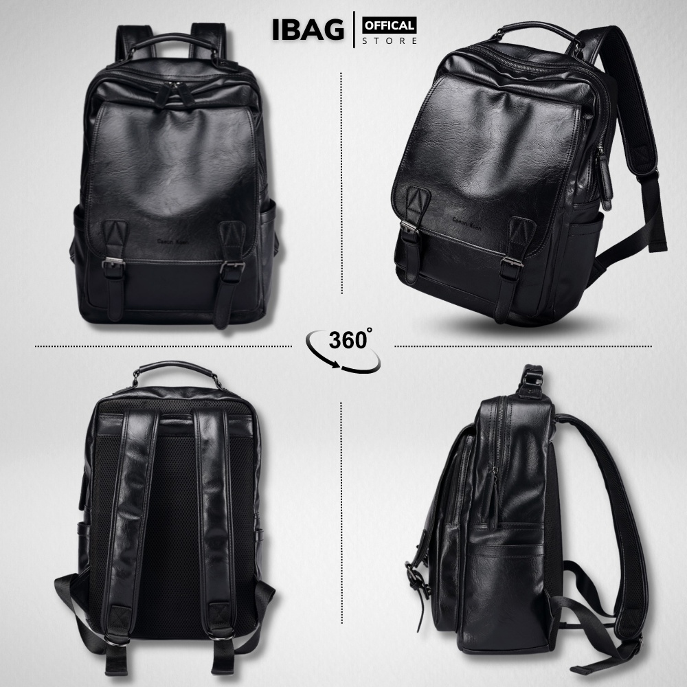 Balo Da Thời Trang Ulzzang Nam Nữ,Da PU Cao Cấp,Đựng Laptop 15,6 inh-Chống nước,Kiểu dáng trẻ trung, cá tính - 𝑰𝑩𝑨𝑮