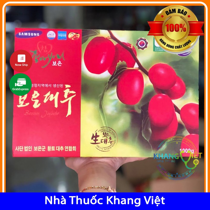 Táo Đỏ Hàn Quốc Sấy Khô Samsung Boeun Jujube 1KG + Tặng Kèm Túi Đựng Hộp Làm Quà Biếu