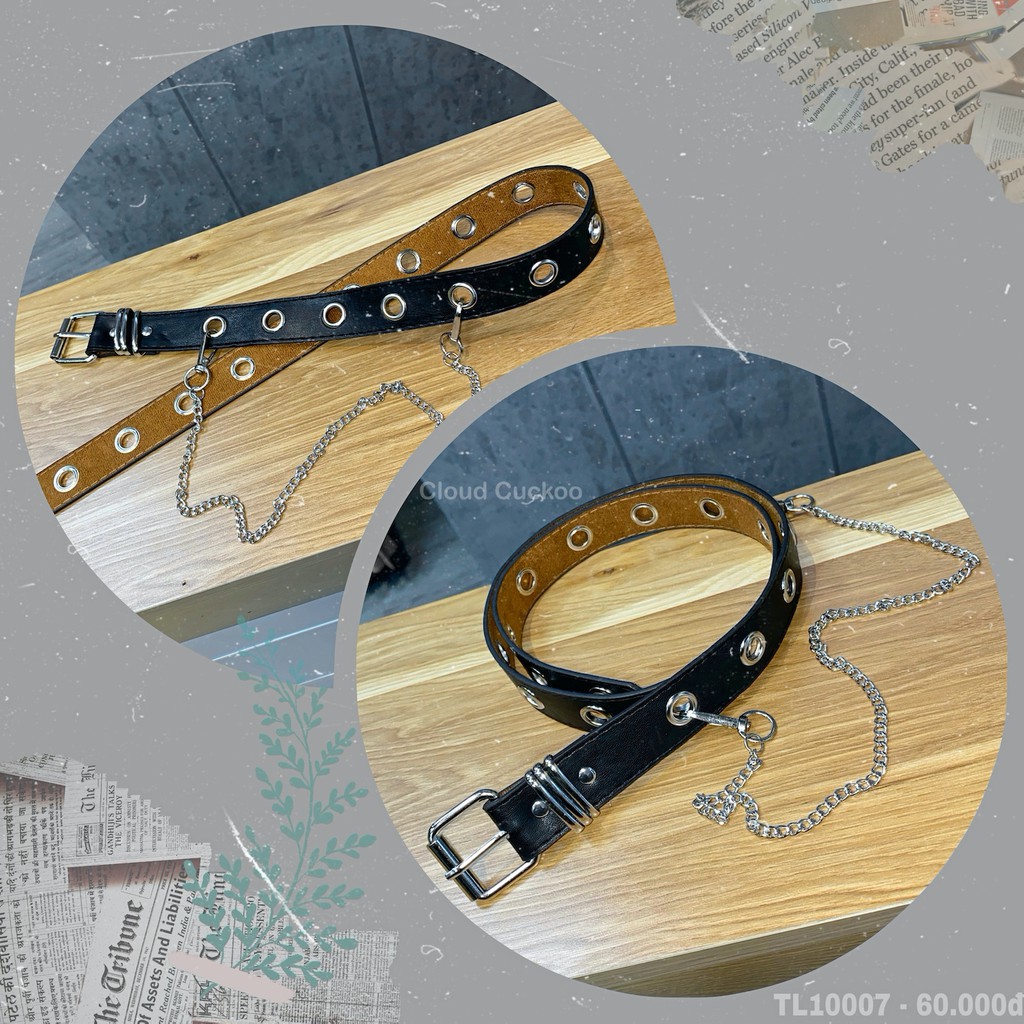 Thắt Lưng Da Kèm Xích Kèm Chain Phụ Kiện Phong Cách Ulzzang [ Bán Chạy Số 1]