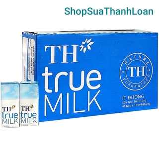 [HSD T11-2021] Thùng 48 Hộp Sữa tươi tiệt trùng TH true MILK ÍT ĐƯỜNG 180ml