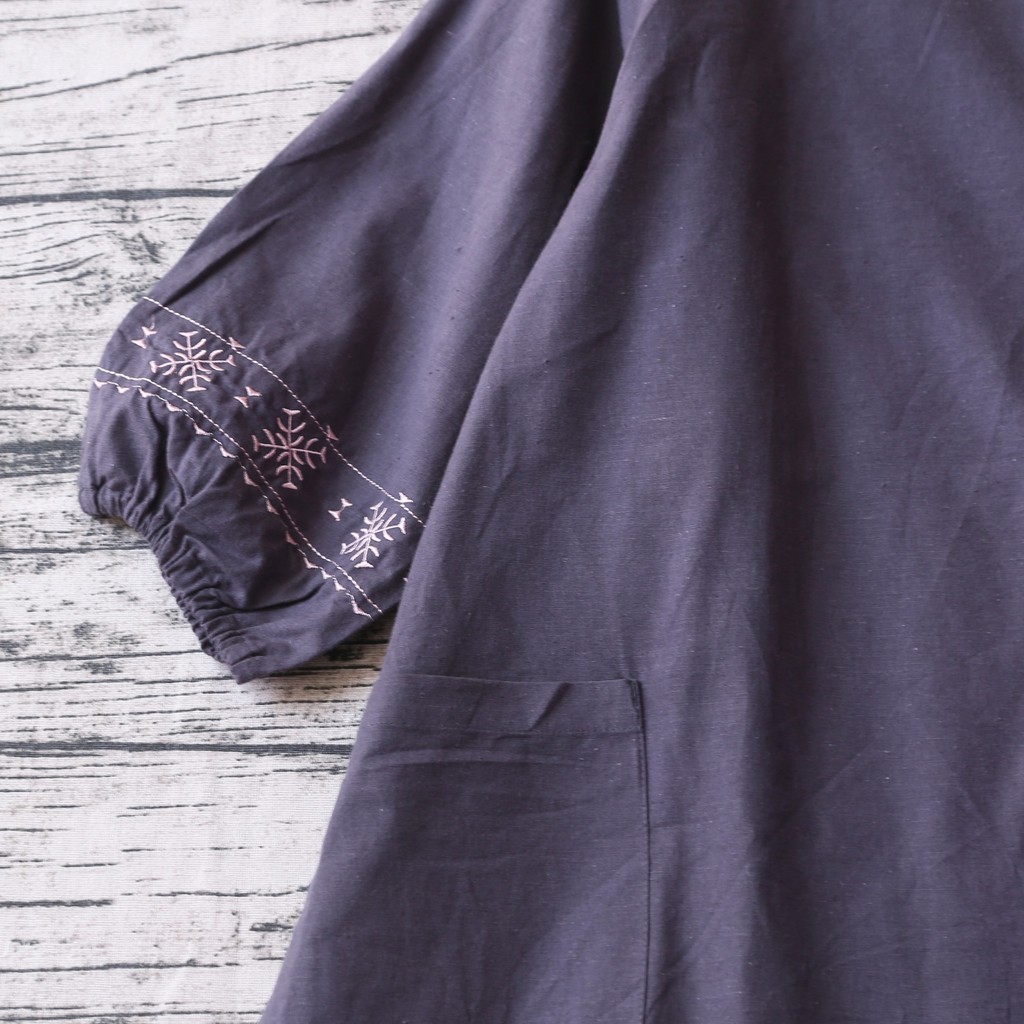 ÁO VÁY TAY BỒNG THÊU HOA