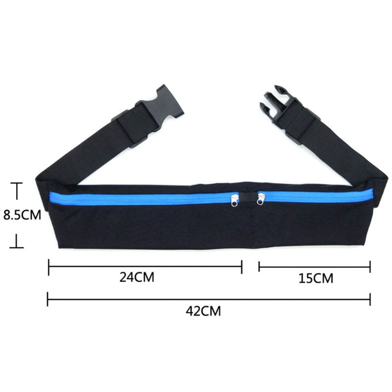 YOUYO Dual Pocket Running Belt Phone Pouch Waist Bag Sports Travel Fanny Pack for Jogging Cycling Outdoors