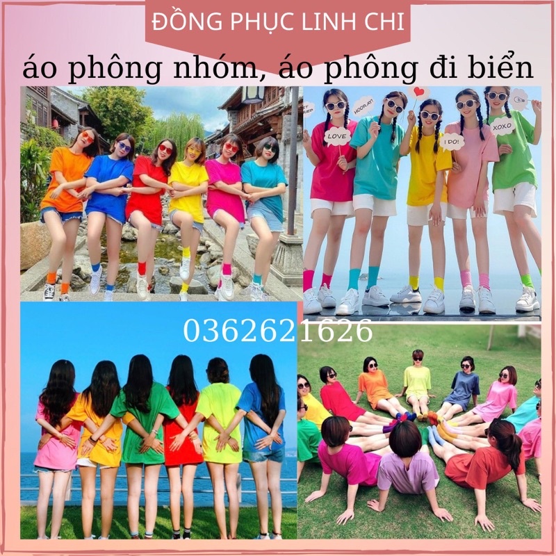 Áo phông nhiều màu đi chơi, teambuilding, chụp ảnh nhóm, họp lớp