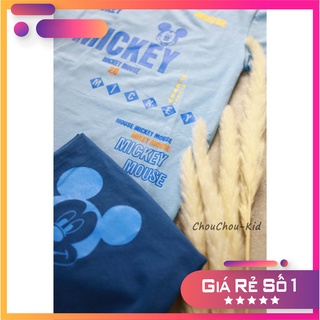 Đồ bộ bé trai, bộ Micky xanh vải cotton cho bé siêu mát