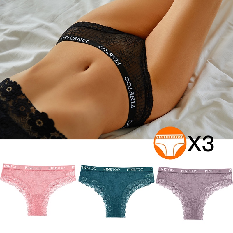 Set 3 quần lót ren TakeTalk in chữ gợi cảm cho nữ