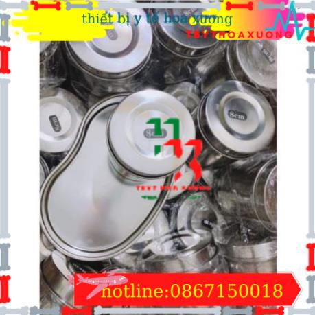 Hộp Inox Tròn Cỡ To Y Tế - Hộp Đựng Bông Gòn phi 10 , kích  thước 11x10cm