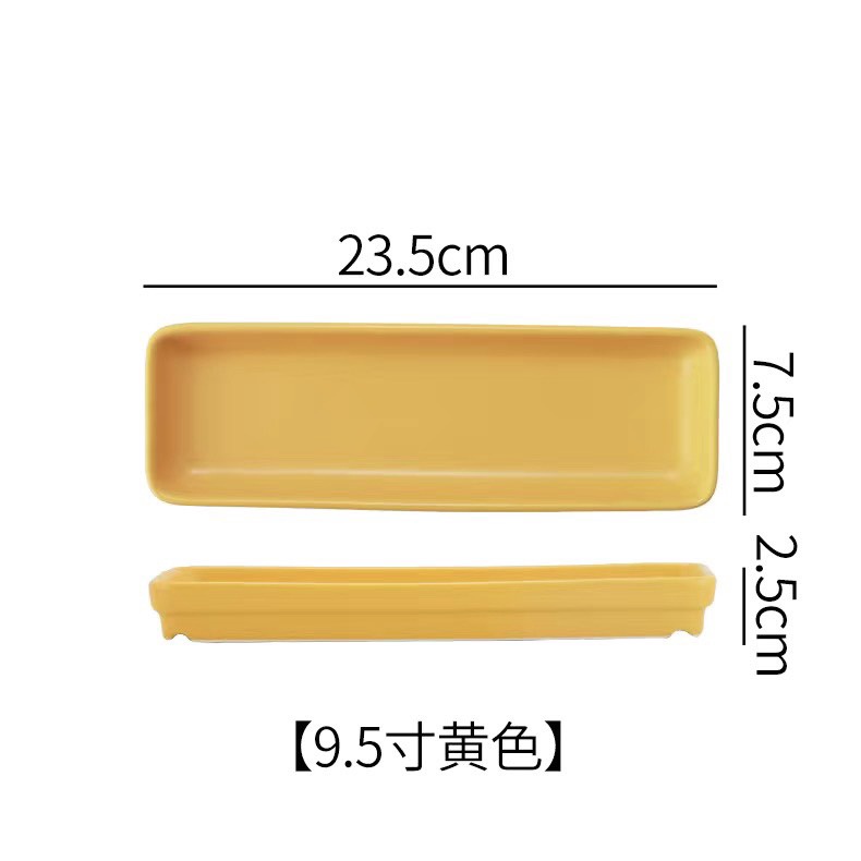 Đĩa sứ hình chữ nhật dáng dài decor, chụp ảnh, bày thức ăn, bánh