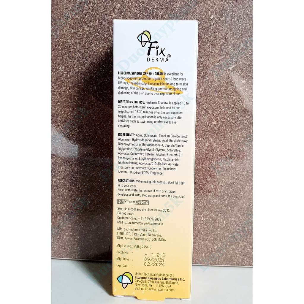 [CHÍNH HÃNG] KEM CHỐNG NẮNG FIXDERMA SHADOW SPF 50+ CREAM (75gram)