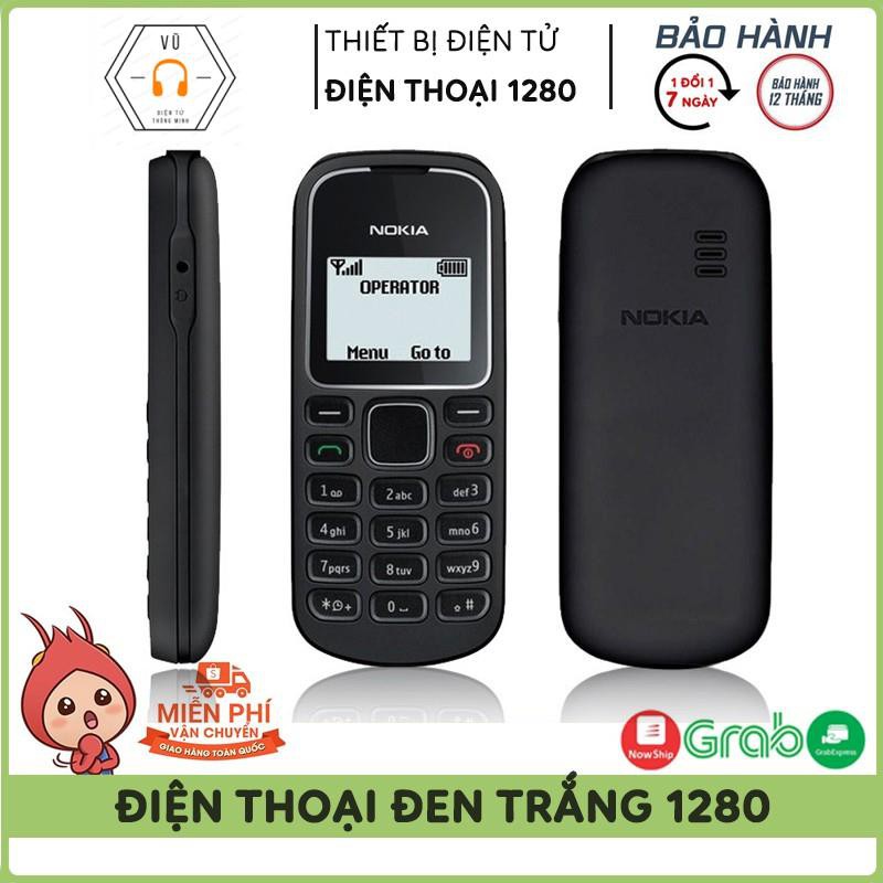 Điện Thoại Đen Trắng 1280 Huyền Thoại, Nghe Gọi Tốt, Tặng Kèm Pin Và Cục Sạc, Bảo Hành 12 Tháng