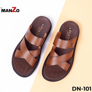 Dép sandal - Dép xăng đan nam da bò màu nâu tăng chiều cao DN 101