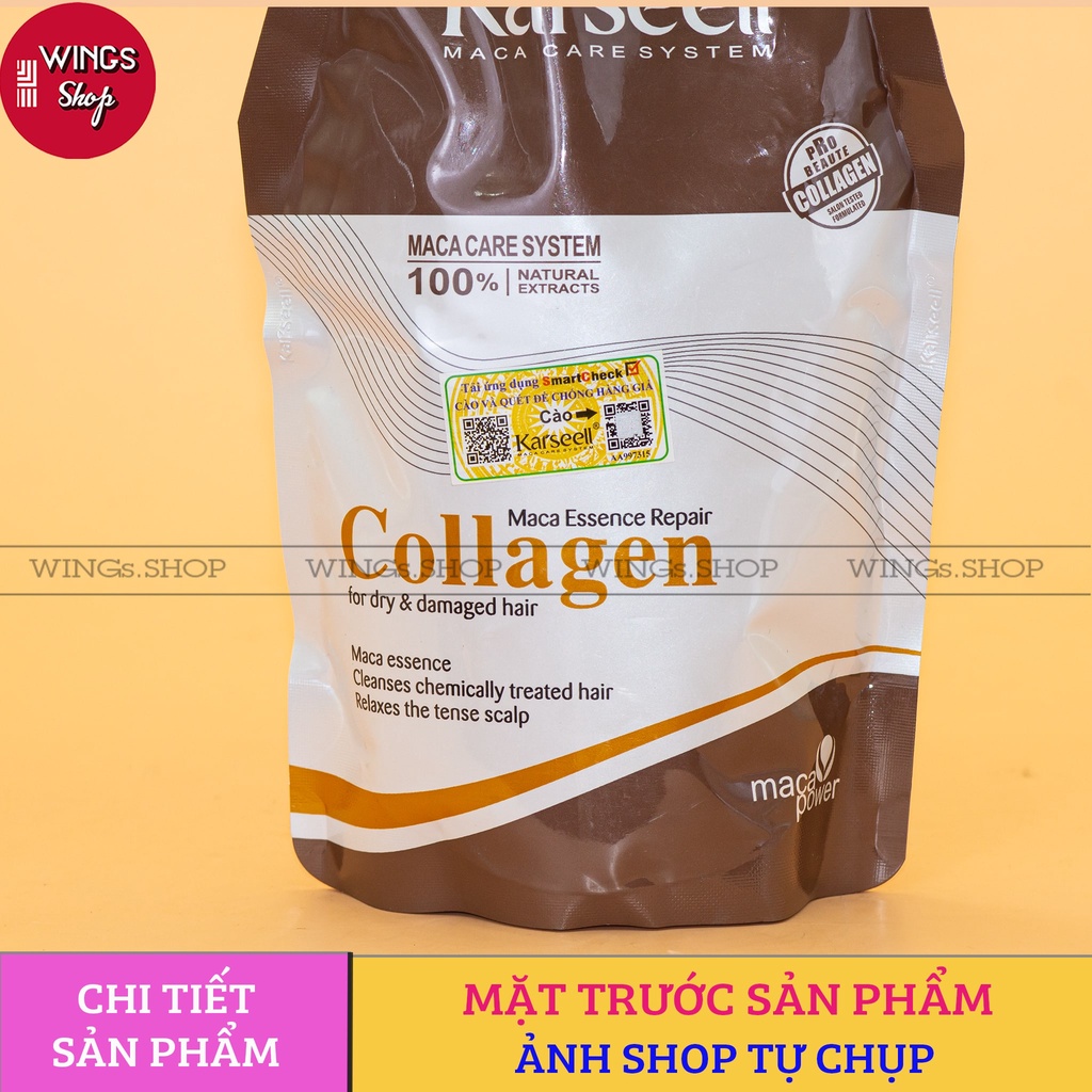 Kem Hấp Ủ Xả Phục Hồi Tóc Collagen Karseell Maca 500ML | Phục Hồi Tóc, Giúp Tóc Siêu Mềm Mượt