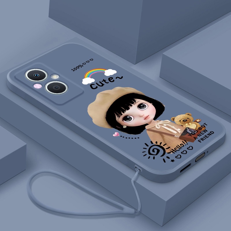 Ốp Điện Thoại tpu Dẻo Họa Tiết Cô Gái Đội Nón Beret Cho oppo RENO 7 RENO 7pro RENO 7Z RENO 7se RENO 8 RENO 8pro