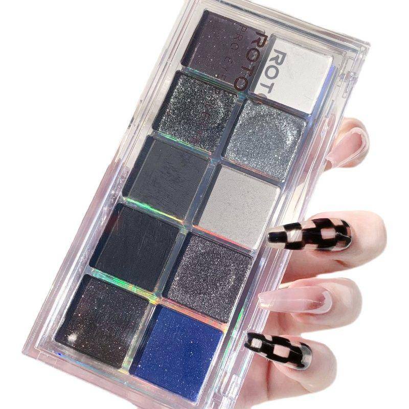 Bảng Phấn Mắt Ánh Ngọc Trai Lấp Lánh Trang Điểm Mắt Khói Màu Bạc / Xanh Dương / Đen / Xám