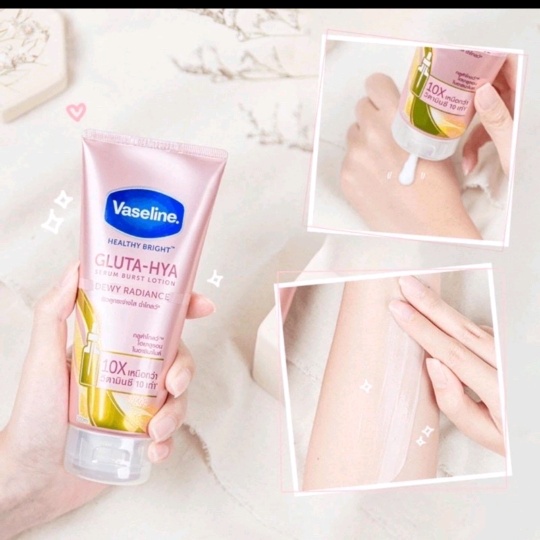 Sữa Dưỡng Thể Vaseline 10X Trắng Da, Mờ Thâm Đều Màu Da Vaseline Healthy Bright Gluta-Hya Serum Burst 330ml