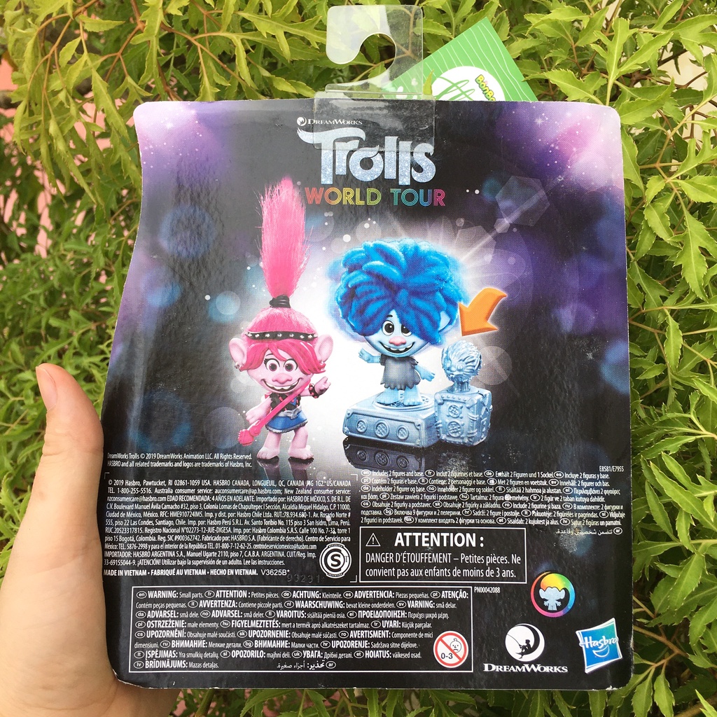 Mô hình 2 nhân vật quỷ lùn tinh nghịch Trolls World Tour chủ đề Rock City Bobble - chính hãng - fullbox