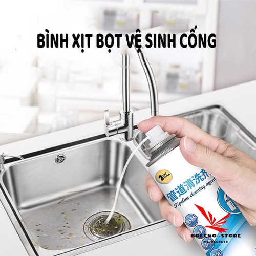 Bình xịt vệ sinh thông tắc đường ống cống, thoát nước cống khử mùi hôi - BÌnh xịt bọt thông cống