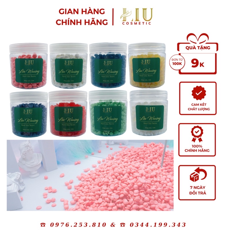 [FREE SHIP] 100GR SÁP WAX LÔNG LIU WAXING - SÁP NÓNG HẠT ĐẬU (HARD WAX  BEANS) Nhập khẩu cao cấp